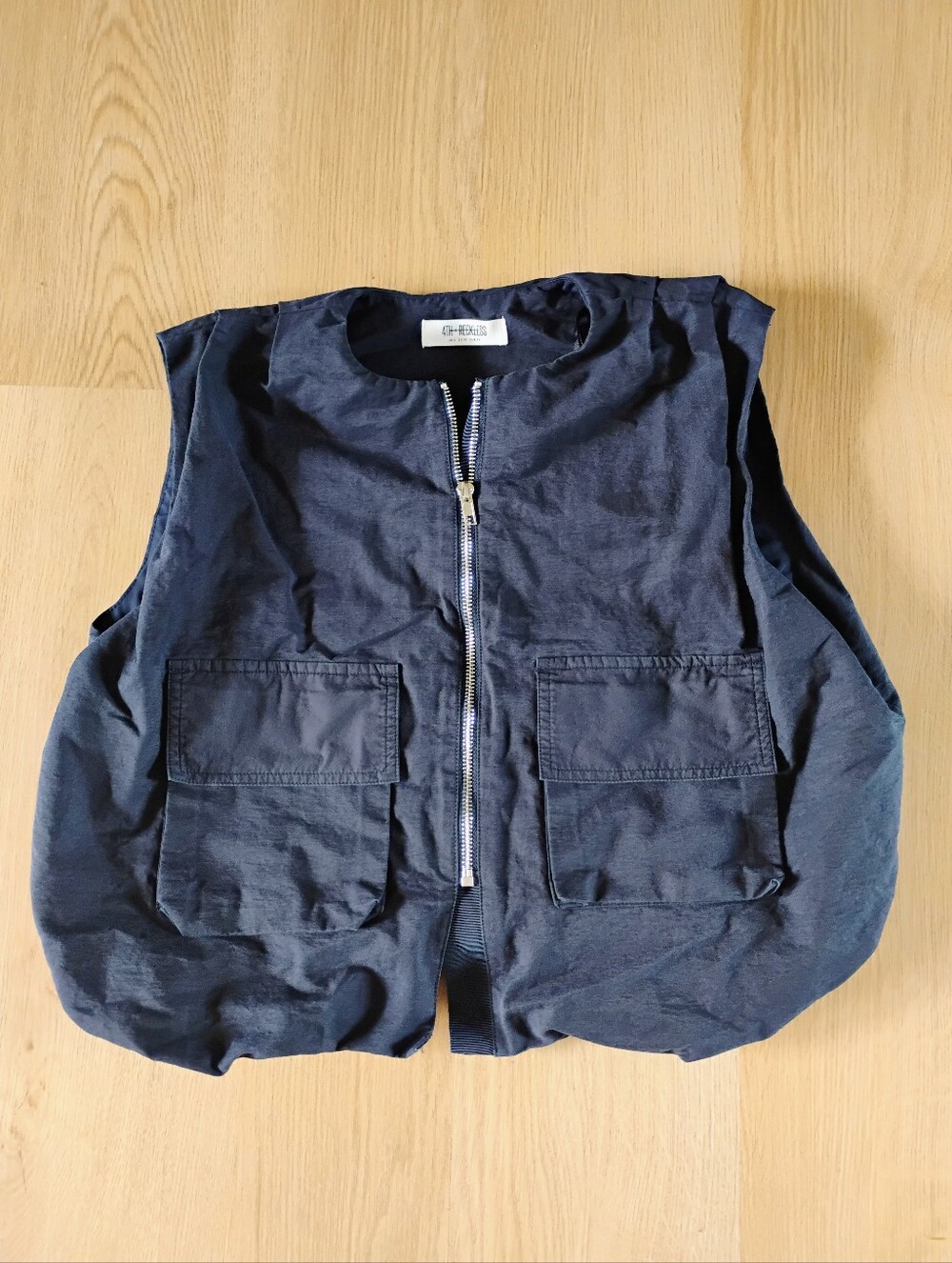 4th & Reckless Navy Utility Zip Front Vest